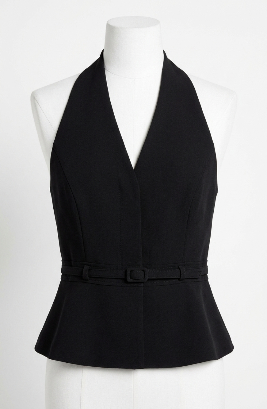 NEW FRENCH CONNECTION harry suiting halter top in black